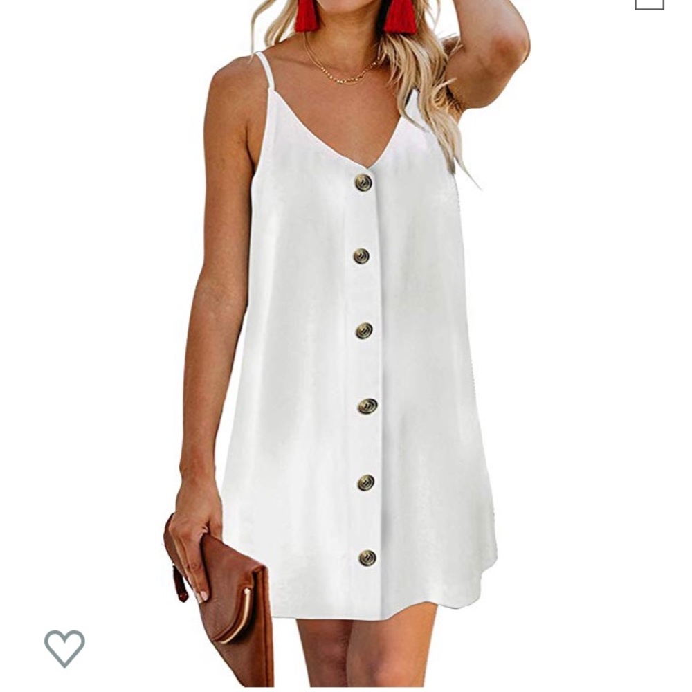 White Button up dress